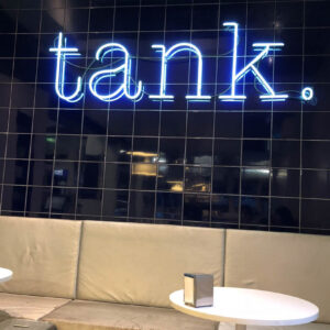 blue neon signage with wordings 
